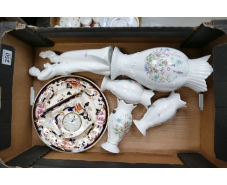 A collection of mixed ceramics to include Royal Doulton Images figure Congratulations (seconds), Masons Blue Mandalay cabinet