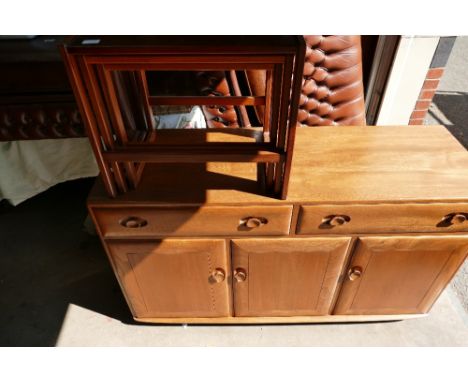 Ercol Mid Century Sideboard and similar unbranded nest of tables(2)