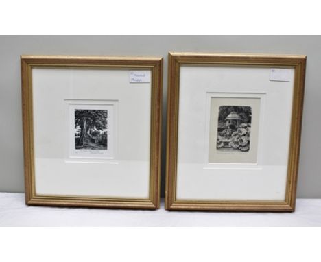 AFTER HOWARD PHIPPS "A Green Lane, Exmoor", Artist's proof woodblock, 8cm x 6cm, mounted in gilt glazed frame, see label vers