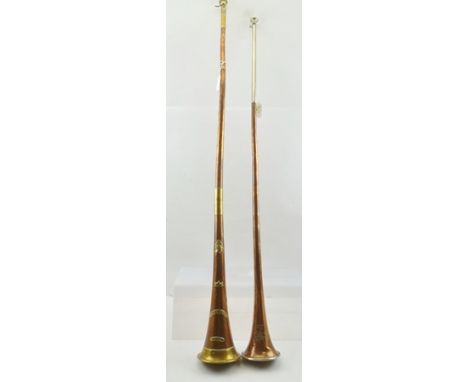 A "HENRY KEAT AND SONS" COPPER COACHING HORN (firm started in 1856 - maker of hunting horns and bugles, supplied the East Ind