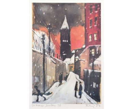 Harold Riley (British 1934-2023) "St. Mary's, Swinton" Signed, titled and dated '87 in pencil in the margin, numbered 4/P (Ar