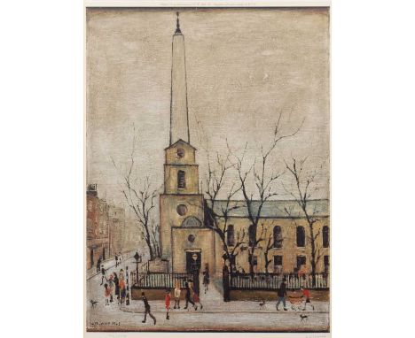 L.S. Lowry R.A. (British 1887-1976) "St. Luke's Church, Old Street, London, E.C." Signed and numbered 94/850 in pencil in the