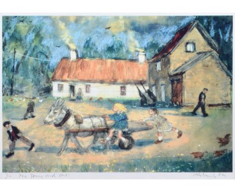 Harold Riley (British 1934-2023) "The Pony and Cart" Signed, titled and dated '89 in pencil in the margin, numbered 1/10, lim