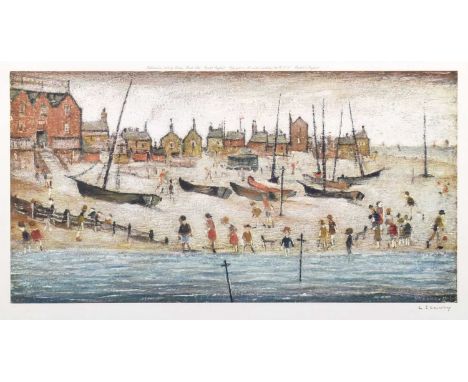 L.S. Lowry R.A. (British 1887-1976) "The Beach, Deal" Signed in pencil in the margin, with the Fine Art Trade Guild blind sta