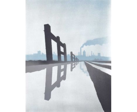 Trevor Grimshaw (British 1947-2001) "Reflected Fence" Signed and annotated in pencil in the margins, working proof, published