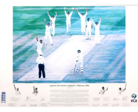Keith Fearon - Cricket npower Test Series England v Pakistan 2006, limited edition print, 24/150, hand signed by 15 including