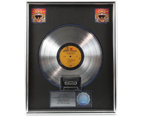 The Jimi Hendrix Experience - Platinum disc for Axis: Bold As Love. A mounted and framed presentation disc, certified RIAA pr