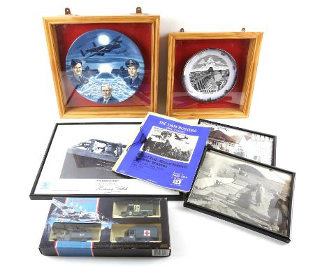 The Dambusters - Collection of memorabilia including print signed by Richard Todd, 50th Anniversary LLedo box set, World Prem