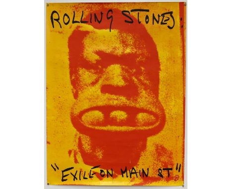 The Rolling Stones Exile on Main Street 1972 promo poster, rolled, 17 1/2 x 23 inches.
