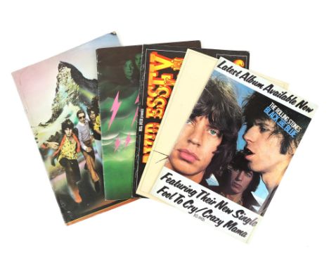 Five Rock concert programmes 1975-77 including Rolling Stones 1976 (2 different), Steve Harley & Cockney Rebel 1976, Be Bop D