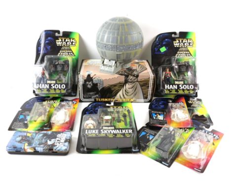 Star Wars - collection of Star Wars toys and figurings including Millenium Falcon, Tie Fighter, Death Star Escape, Kenner fig