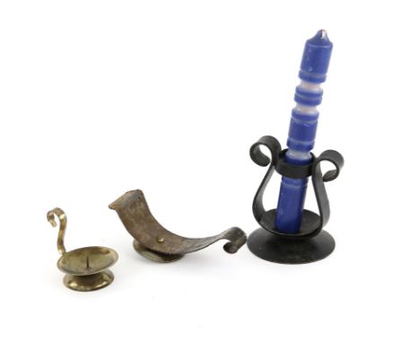 The Lord of the Rings - 3 candle holders used as set dressing for Bag End and the Prancing Pony and a wax candle used in the 