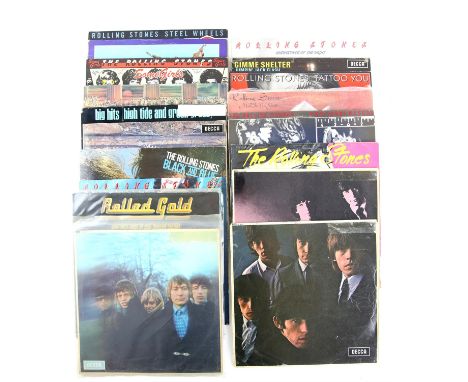 Collection of 17 Rolling Stones LPs plus a 12 single - to include the Mono unboxed Decca label Rolling Stones No. 2, early pr