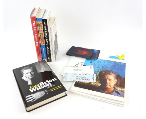 Brian Wilson Collection including brochure, press pack, tickets and photos from concerts, five books and a print of the album
