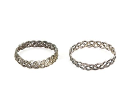 The Lord of the Rings - a pair of 'elvish' metal rings of plaited design used to hold some of the parchment scrolls from the 