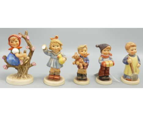 Goebel Hummel Figures Apple Tree Girl, Wait For Me, Christmas Gift, Garden Treasures &amp; Millennium, tallest 10cm(5) 