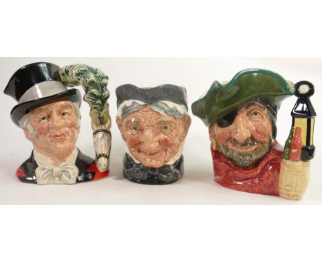 Royal Doulton Large Character Jugs The Ring Master D6863, Granny &amp; Smuggler D6616(3) 