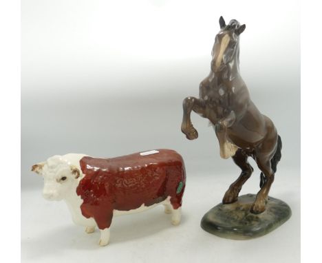 Beswick Rearing Welsh Cob &amp; Hereford Bull(2) 