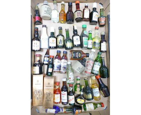 A collection of vintage miniature Spirits, Liquor &amp; Liqueurs including Bols, Lambs Rum, Port, Tia Maria, Vodka Sherry etc