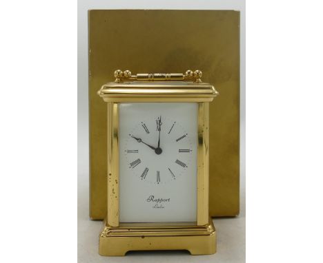 Boxed Rapport London Carriage Clock, height 12cm 