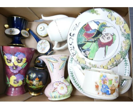 A mixed collection of items to include Carltonware items, Royal Doulton Coffeepot, Royal Doulton Bunnykins lid less teapot, s