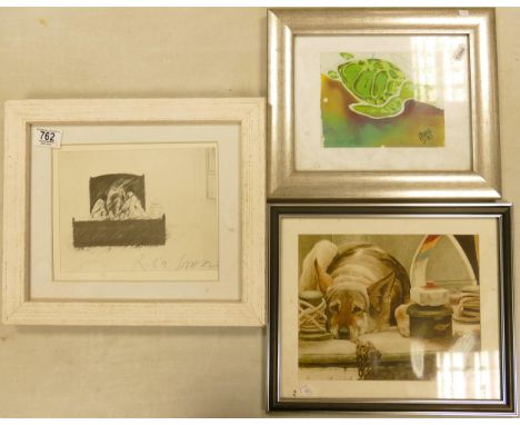 Three Framed Decorative Prints, largest 31 x 36cm(3) 