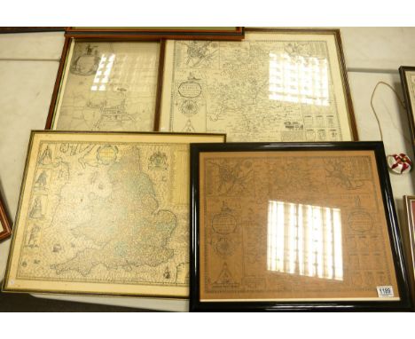 A collection of framed vintage map prints(4) 