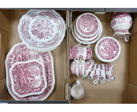 A collection of Copeland Spode Towers tea and dinner ware to include dinner plates, platter, cups &amp; saucers, side plates 