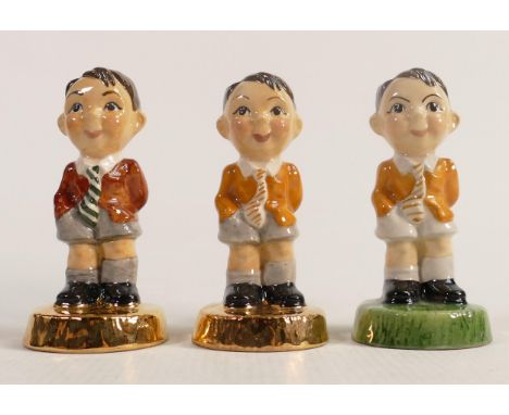 Boxed Carltonware Carlton Kids limited edition figures School Boy in 3 differing colourways. (3) 
