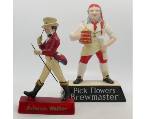 Brewmaster Bar Figure By Carltonware, unmarked, height 22cm together with similar Johnny Walker Scotch figure(2) 