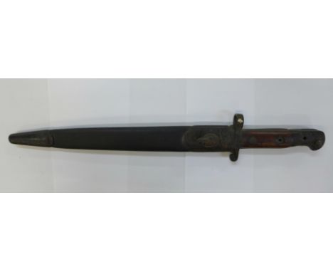 A WWI 1903 pattern bayonet and scabbard