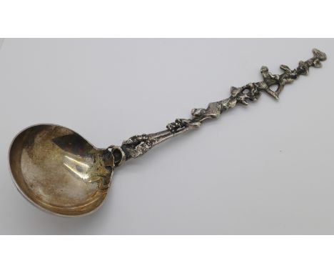 A 925 silver ladle, marked Jens, Iceland, hand made, 105g