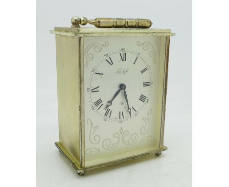 An Imhof 8-day carriage clock, 9cm