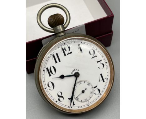 A Vintage large pocket watch/ travel watch produced by Brevet [8 days] In a working condition. 