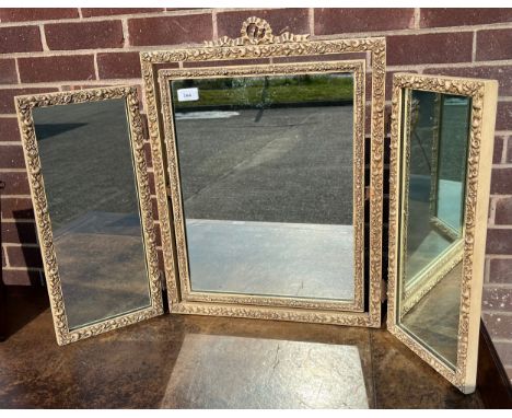 Antique/ Vintage ornate gilt framed three way mirror. [60x91cm] 
