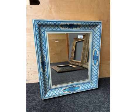 A Vintage hand painted framed mirror. [58x50cm] 
