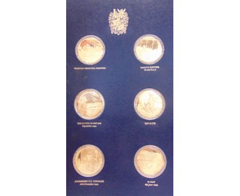 A JOHN PINCHES 'THE CHURCHILL CENTENARY MEDALS' SET  silver gilt, comprising twenty-four medals, Trustees Presentation Editio