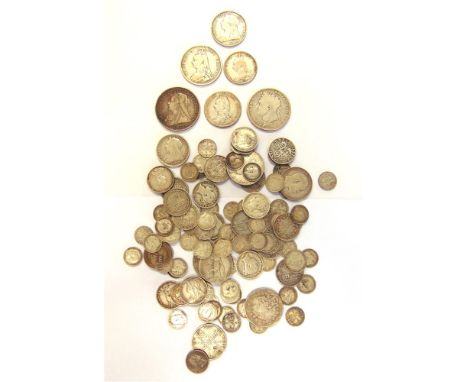 GREAT BRITAIN - ASSORTED PRE-1920 SILVER COINAGE (approximately 412g).