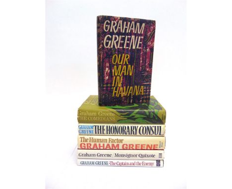 [MODERN FIRSTS] Greene, Graham. Our Man in Havana, first edition, Heinemann, London, 1958, cloth, dustjacket, octavo; togethe