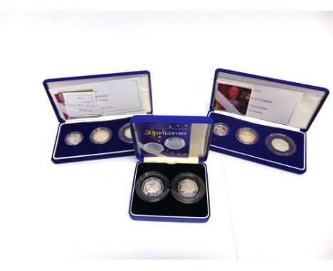 GREAT BRITAIN - ASSORTED SILVER COINAGE comprising a Piedfort three-coin (£2, £1, 50p) set, 2003, in case of issue; Piedfort 