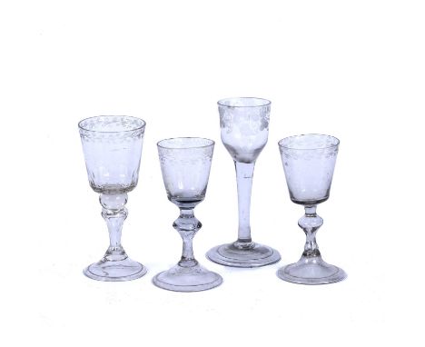 Set of 12 French Art Deco Uranium Glass Wine Goblets Butterfly Motif. Circa  1920