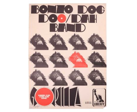 An original and rare Liberty Records promotional poster for 'Gorilla', the 1967 album released by The Bonzo Dog Doo-Dah Band,