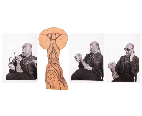 From the personal collection of Vivian Stanshall, founding member of the Bonzo Dog Doo-Dah Band, a carved wood and stained se
