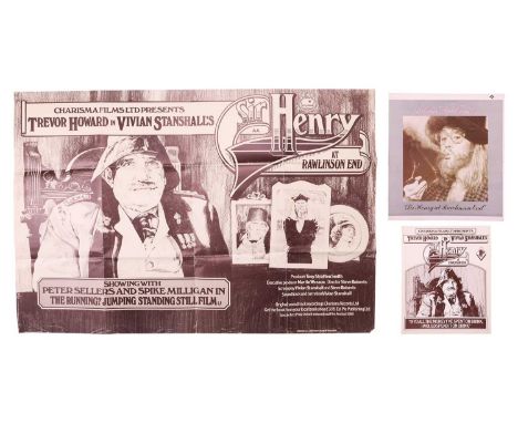 Sir Henry at Rawlinson End: an original British quad poster for the 1980 film comedy written by Vivian Stanshall, starring Tr