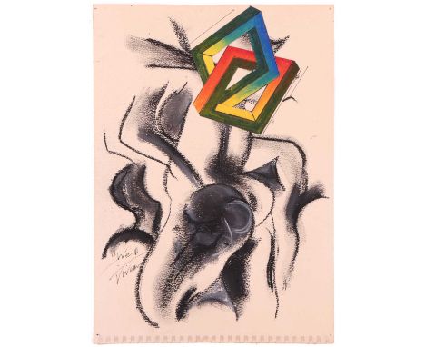 Vivian Stanshall (1943-1995) British, founding member of the Bonzo Dog Doo-Dah Band, an abstract work titled 'Well', mixed me