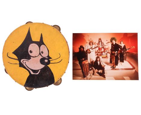 From the collection of Vivian Stanshall, founding member of the Bonzo Dog Doo-Dah Band, a painted tambourine featuring 'Felix