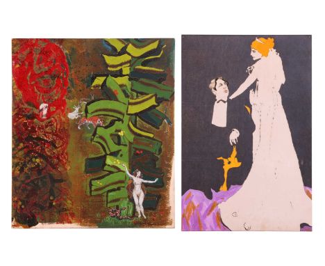 Vivian Stanshall (1943-1995) British, founding member of the Bonzo Dog Doo-Dah Band, a painting of of Eve dancing under the t