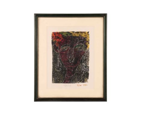 Vivian Stanshall (1943-1995) British, founding member of the Bonzo Dog Doo-Dah Band, 'Trollop', coloured engraving, signed an