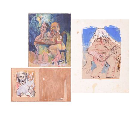 Vivian Stanshall (1943-1995) British, founding member of the Bonzo Dog Doo-Dah Band, three small pieces of original art, vari