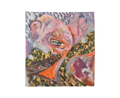 Vivian Stanshall (1943-1995) British, founding member of the Bonzo Dog Doo-Dah Band, abstract self-portrait, unsigned oil on 